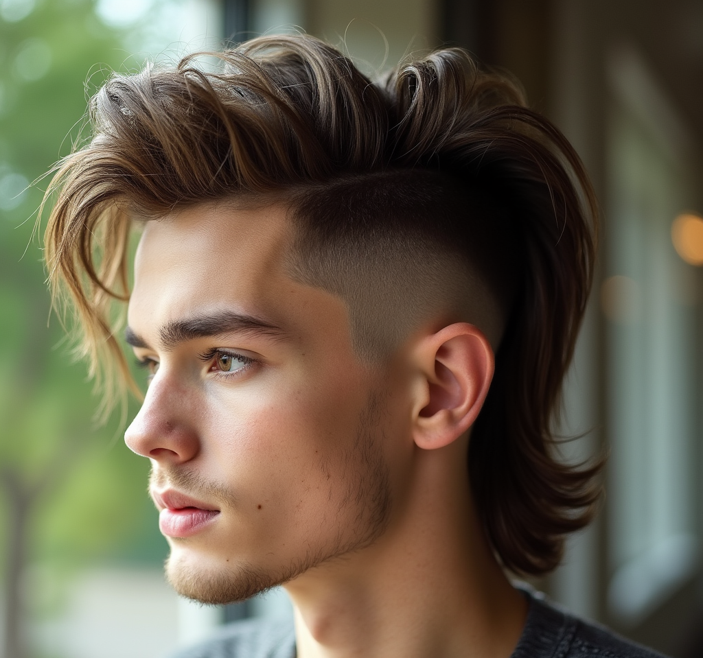 Heart-Shaped Face: Modern Mullet Fade