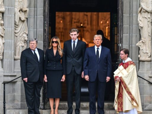 The president, first lady, and their children pose together outside a church, showcasing a moment of family unity and public service.